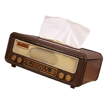 Retro Radio Form Tissue Paper Box Serviette Storage Box Container Papierhandtuchhalter Papierhandtuchhalter Fall für Home Bar Büro