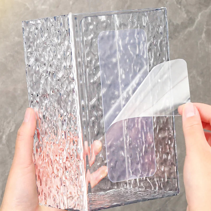 Badezimmer Tissue Box Wall-mounted Paper Case Glacier Style Face Wash Towel Storage Container Sanitary Paper Holder Acrylic Boxes